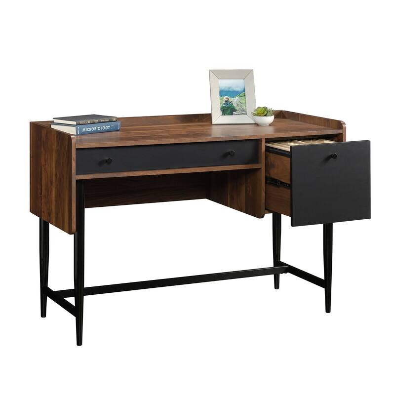 Wood Desk with File Drawer - Brown