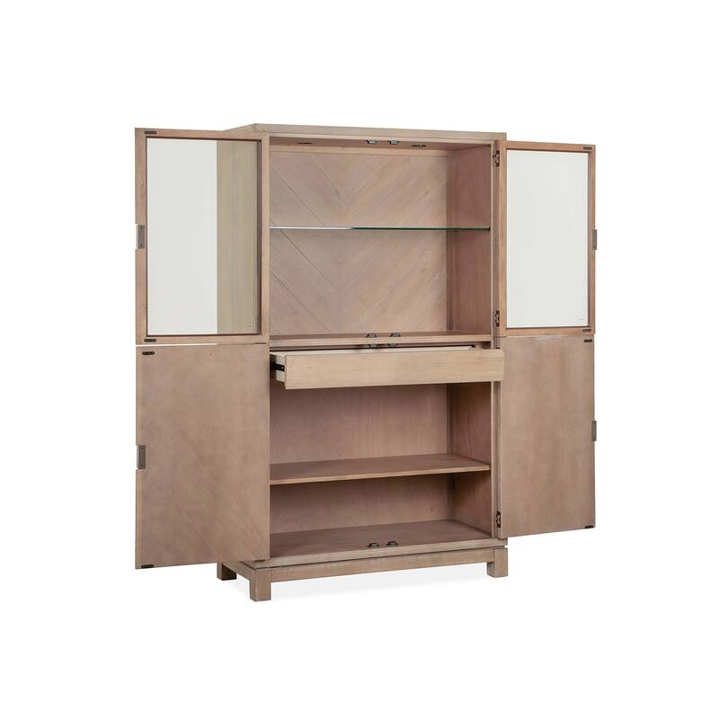 Magnussen Home Ainsley Cerused Khaki Display Cabinet - 42.13''W x 18''D x 71''H