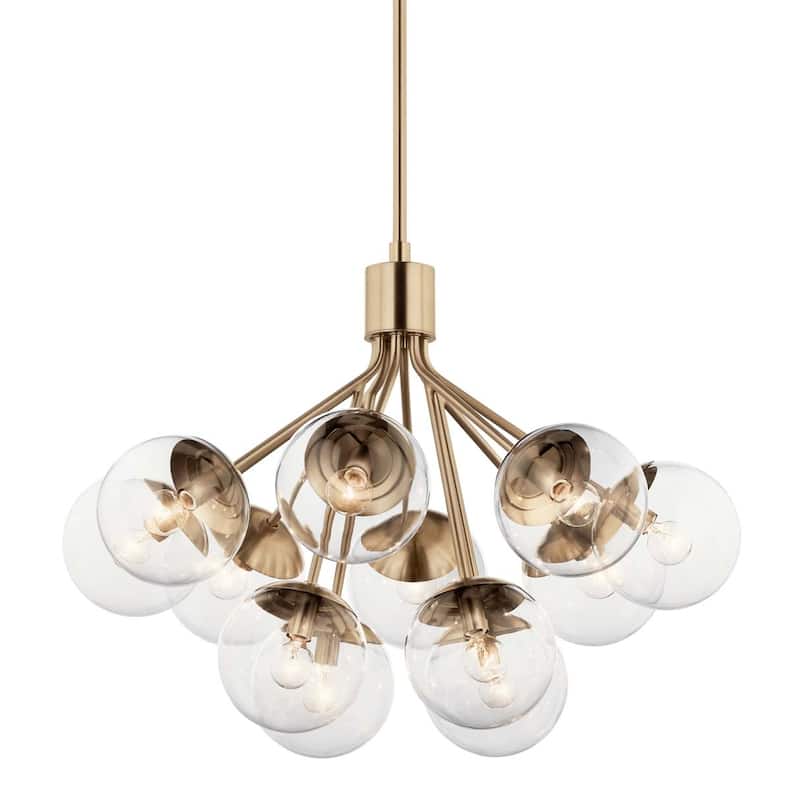 Kichler 52701CLR Silvarious 12 Light 30" Wide Chandelier with Clear - Champagne Bronze