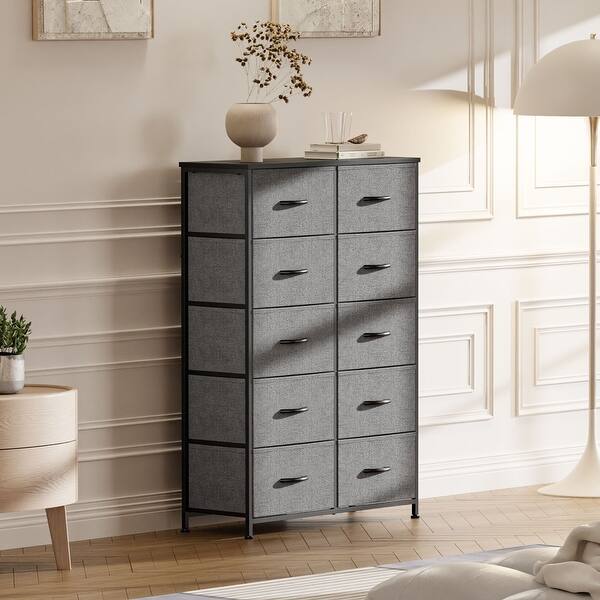 10-Drawer Dresser, Fabric Storage Tower with 10 Drawers, Sturdy Metal Frame  - Bed Bath & Beyond - 40127135
