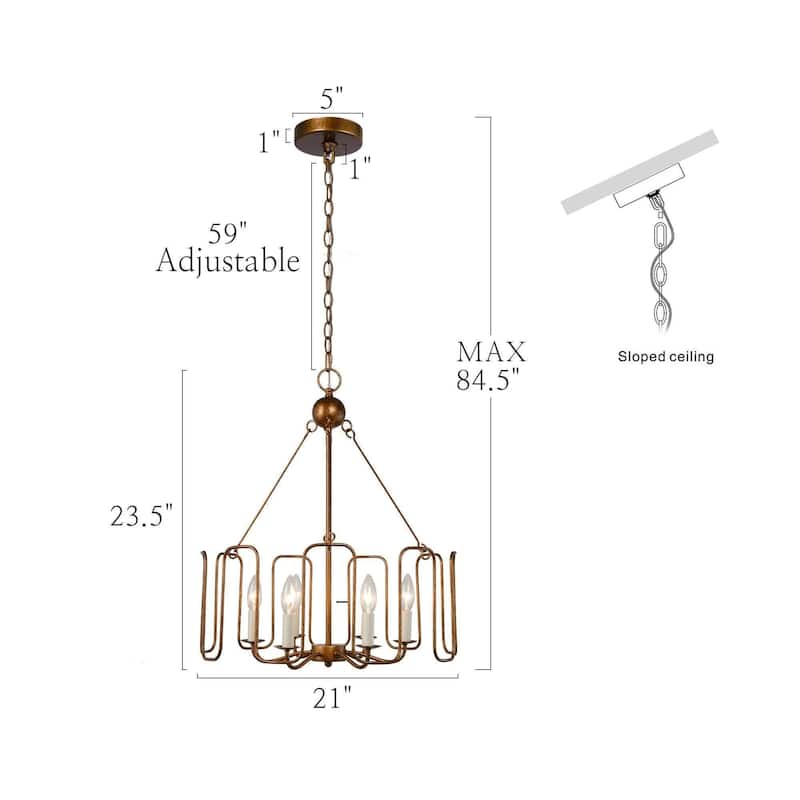 Luray Mid-Century Modern 6-light Drum Vintage Chandelier Lantern Pendant For Dining Room