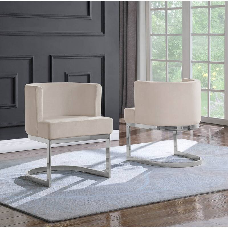 Best Quality Furniture Leisure Chair with Chrome Base (Single) - Beige Chairs