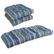 preview thumbnail 17 of 21, Rounded Back Tufted Indoor/Outdoor Settee Cushion Set (Set of 3) - 19 x 19 Sovaro Denim