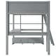 preview thumbnail 15 of 30, Full Size Loft Bed with Built-in L-Shaped Desk, LED Shelf Lighting, USB Charging Ports & Storage Bench, Drawers and Shelves