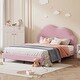 preview thumbnail 6 of 13, Twin Size Upholstered Cloud-Shape Bed ,Velvet Platform Bed with Headboard