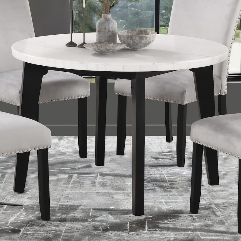 Furniture of America Fieny Modern Genuine White Marble Round 45-inch Dining Table