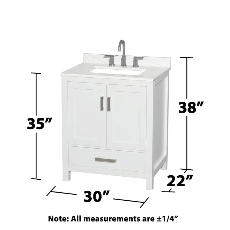 Wyndham Collection WCS141430S-QTZ-US3M24 Sheffield 30" Free Standing