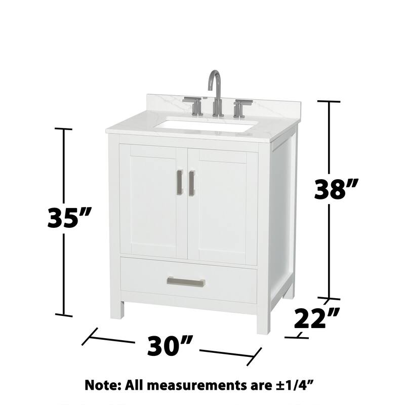 Wyndham Collection WCS141430S-QTZ-US3MED Sheffield 30" Free Standing