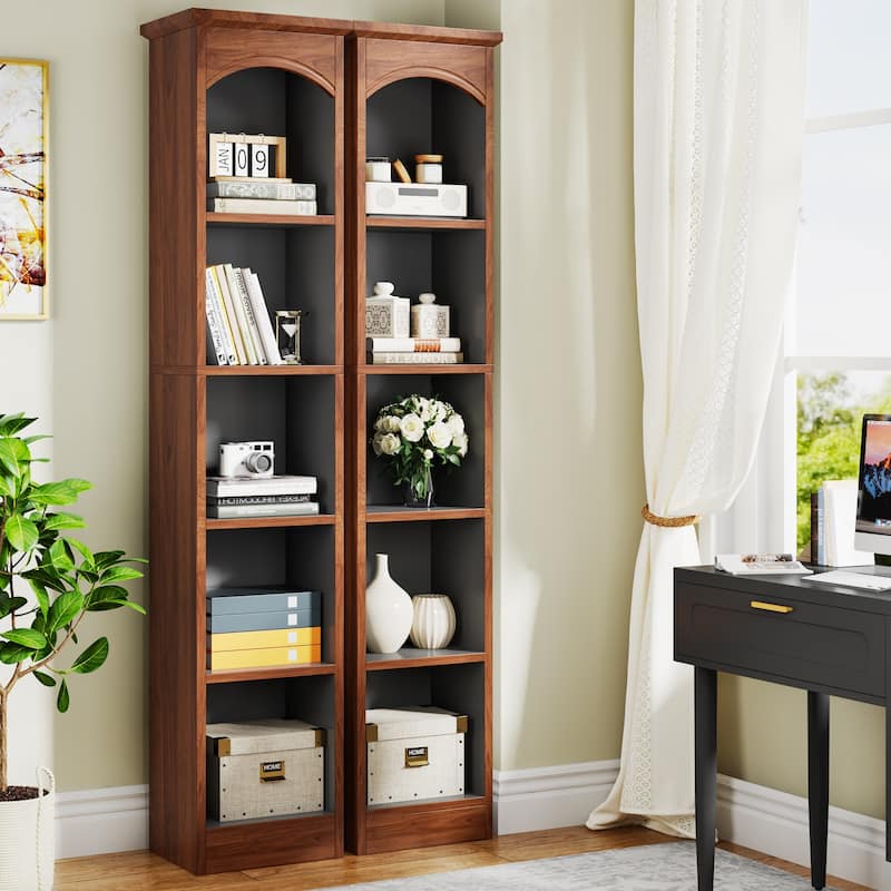 70.9 Inches 5-tier Tall Narrow Bookcase Cube Bookshelf with Storage