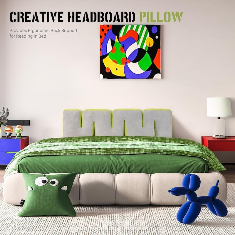 WOWMAX Retractable Double Sided Comfortable Stylish Headboard Pillow, Adjustable Cute Animal Body Pillow