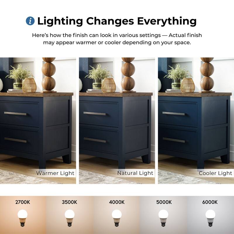 Furniture of America Althea Modern Farmhouse 2-Drawer Solid Wood Nightstand