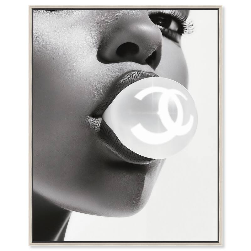 Bubble Gum Pop Monochrome Canvas by Art Remedy - 20" x 24" - Silver