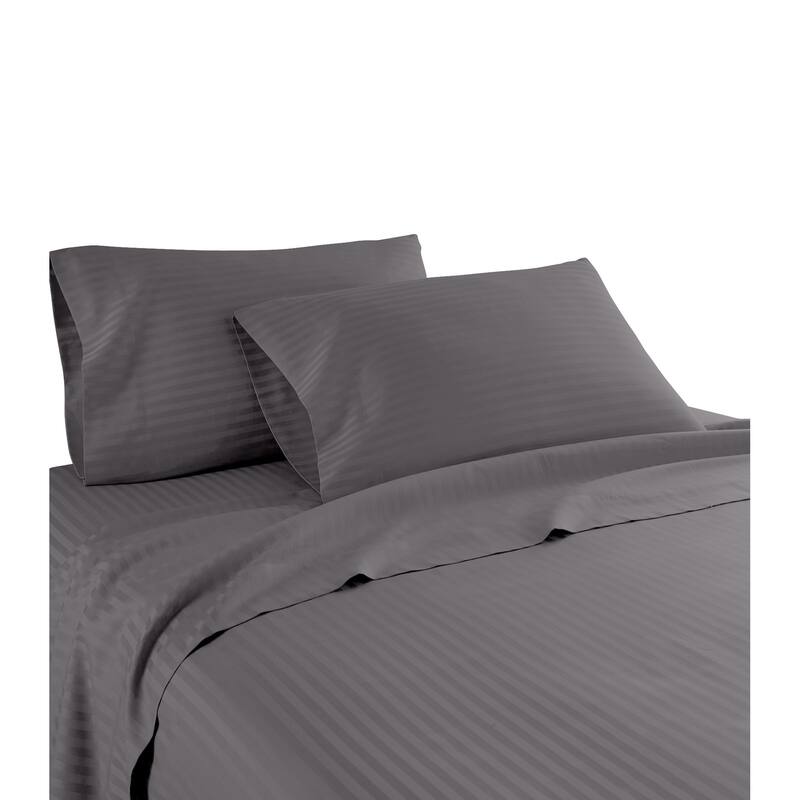 Striped 1200 TC Egyptian Cotton Deep Pocket Bed Sheet Set