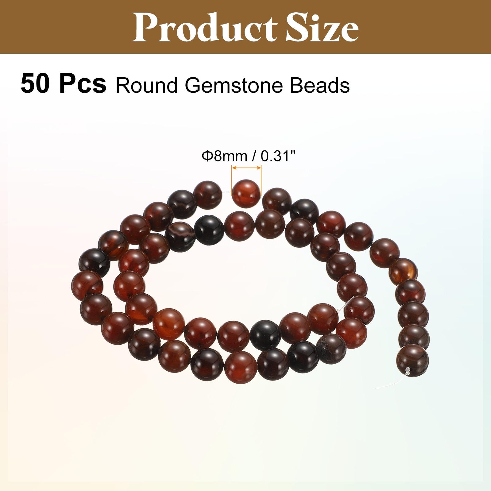 Natural Stone Beads Round Gemstone Stone Loose Beading Real Genuine Smooth Balls Bead for Jewelry Making Necklace Earrings DIY