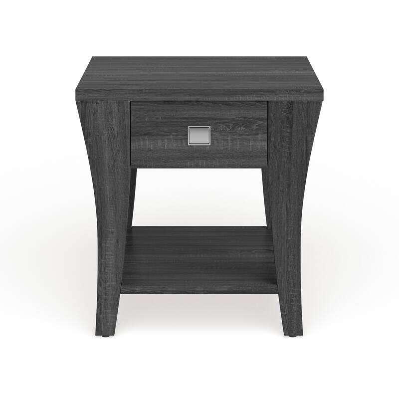 Werc Contemporary Grey 22" Wood 1-Shelf Side Table by Furniture of America