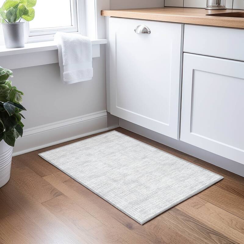 Machine Washable Indoor/ Outdoor Chantille Houndstooth Modern Rug