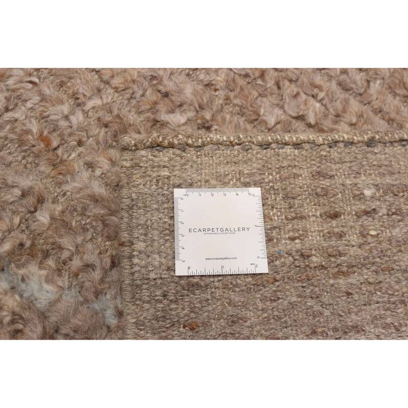 ECARPETGALLERY Hand-knotted Tangier Brown Wool Rug - 8'1 x 10'1