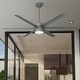 preview thumbnail 1 of 19, Hunter 72" Solaria Outdoor Ceiling Fan with LED Light, Wall Control - Damp-Rated - Industrial, Contemporary - ENERGY STAR! Matte Silver