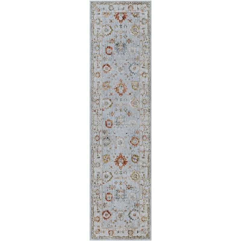 Artistic Weavers Gwyndolyn Traditional Medallion Area Rug - 2'7" x 7'3" Runner - Blue
