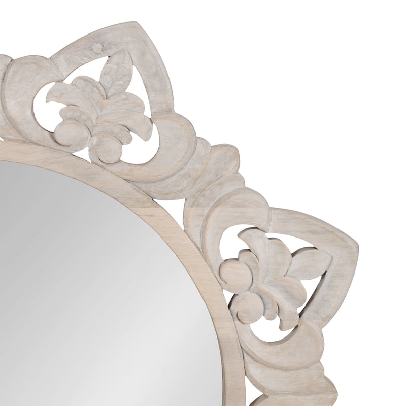 Kate and Laurel Meera Carved Wood Mirror - 28x28