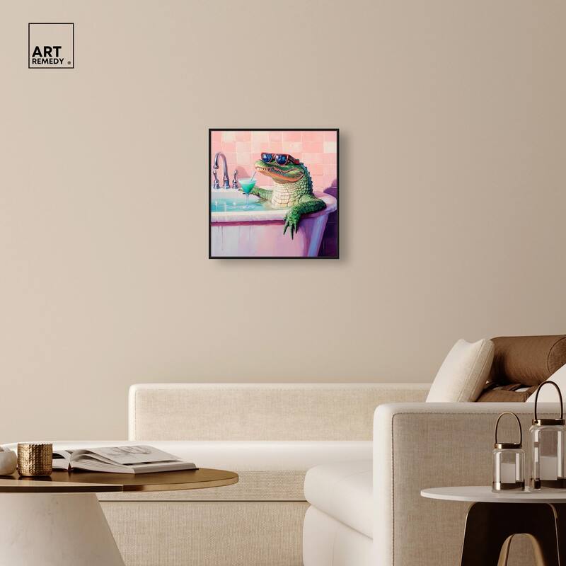 Cocktail Croc II Canvas by Art Remedy