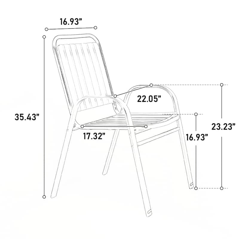 5-Piece Plastic chair and steel table Outdoor Dining Set, plastic Chairs and Table Set for Garden Patio