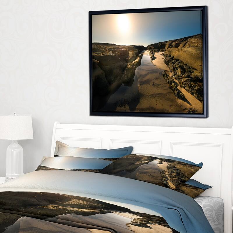 Designart "Beautiful Landscape at Norah Head" Landscape Framed Canvas Art Print