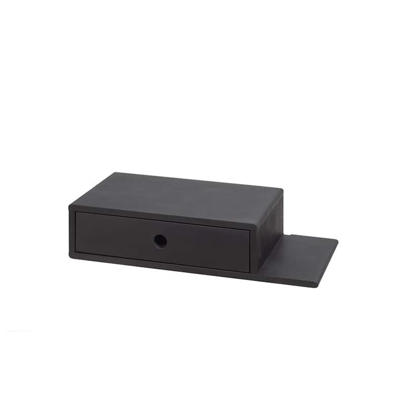 Floating Beech Wood Nightstand with Right Shelf