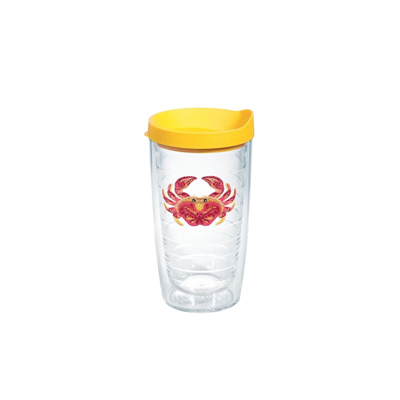 Tervis Tropical Animals Made in USA Double Walled Insulated Tumbler Travel 16oz, Crab