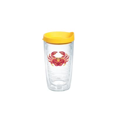 Tervis Tropical Animals Made in USA Double Walled Insulated Tumbler Travel 16oz, Crab