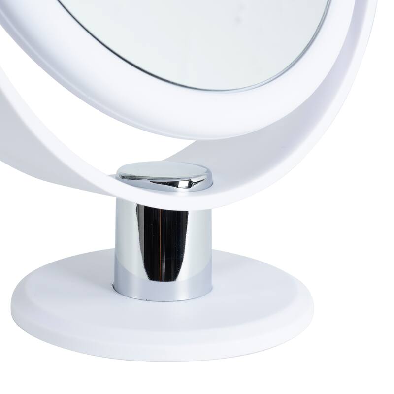 Home Details Dual Sided 10X Magnification 7" Rubberized Vanity Mirror in White