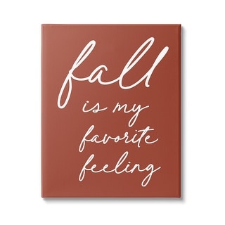 Stupell Fall Favorite Feeling Seasonal Autumn Calligraphy Phrase Canvas ...
