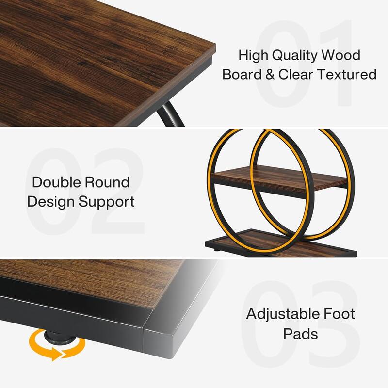 Narrow End Table with 3 Storage Shelves