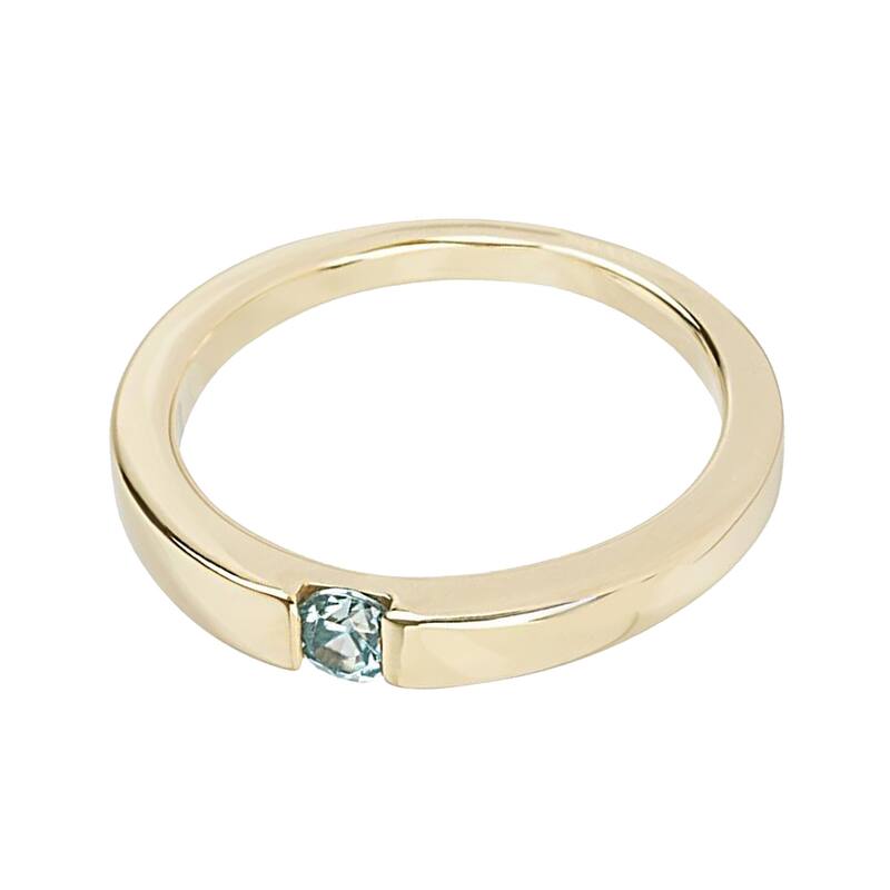 925 Sterling Silver Blue Zircon Band Ring