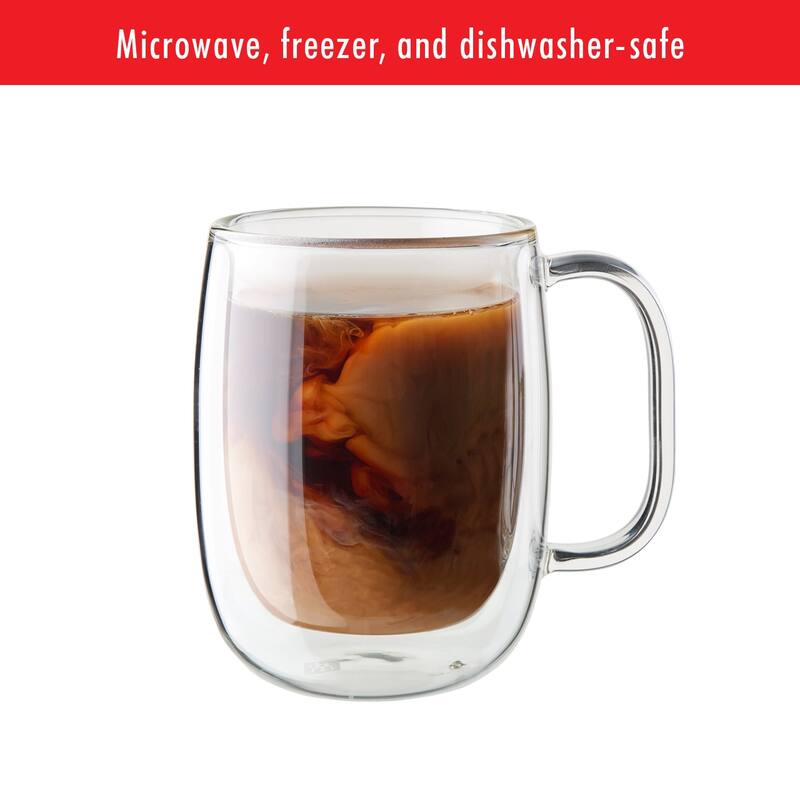 ZWILLING Sorrento Plus 8-pc Double-Wall Glass Coffee Mug Set - Clear