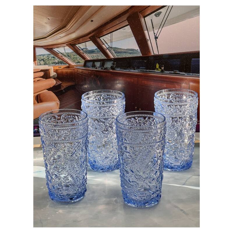 Paisley Acrylic Glasses Drinking Set of 4