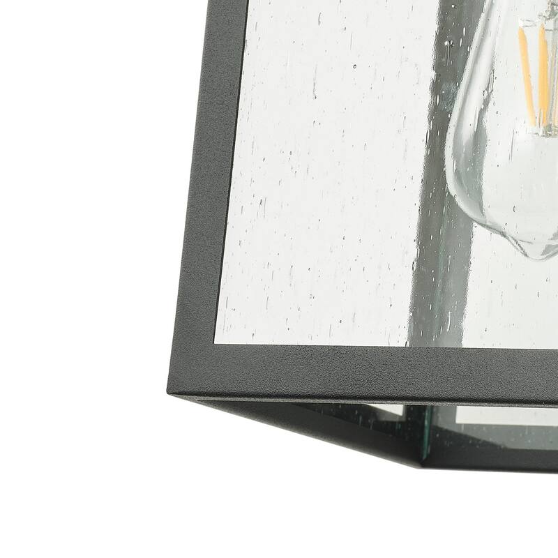 Modern 1-Light Black Finish Dusk To Dawn Sensor Outdoor Wall Sconce