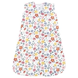 Hudson Baby Infant Girl Cotton Sleeveless Wearable Sleeping Bag, Sack, Blanket, Mauve Botanical