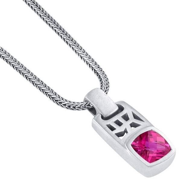 West Coast Jewelry Sterling Silver Created Ruby Pendant