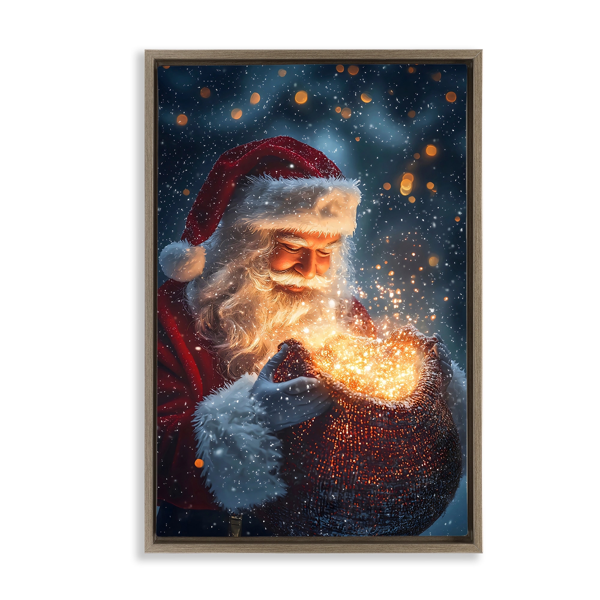 Stupell Santa's Bag of Magic Framed Floater Canvas Wall Art Design By Franklyn Gregory
