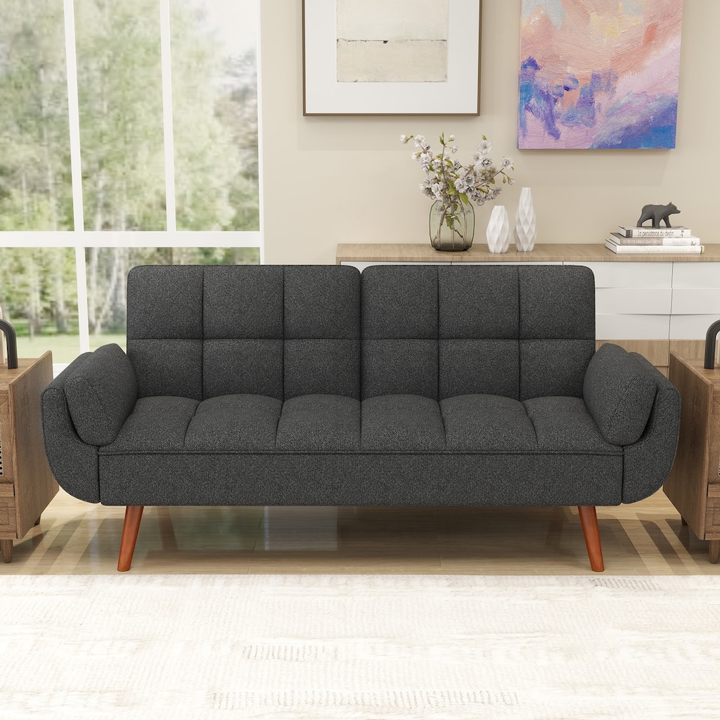 75.39 Inch Futon Sofa Bed-Convertible Couch Loveseat Sleeper for Living Room, Bedroom, Studio, Apartment, Dorm, Home Office