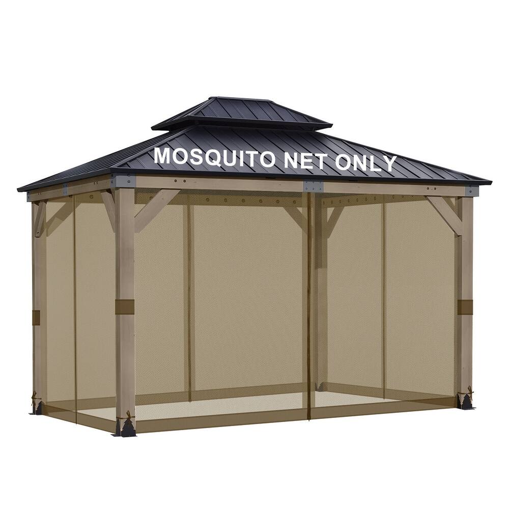 Aoodor 12' x 16' Gazebo Universal Mosquito Netting Screen Replacement, 4-Panel Screen Walls - (Mosquito Net Only)
