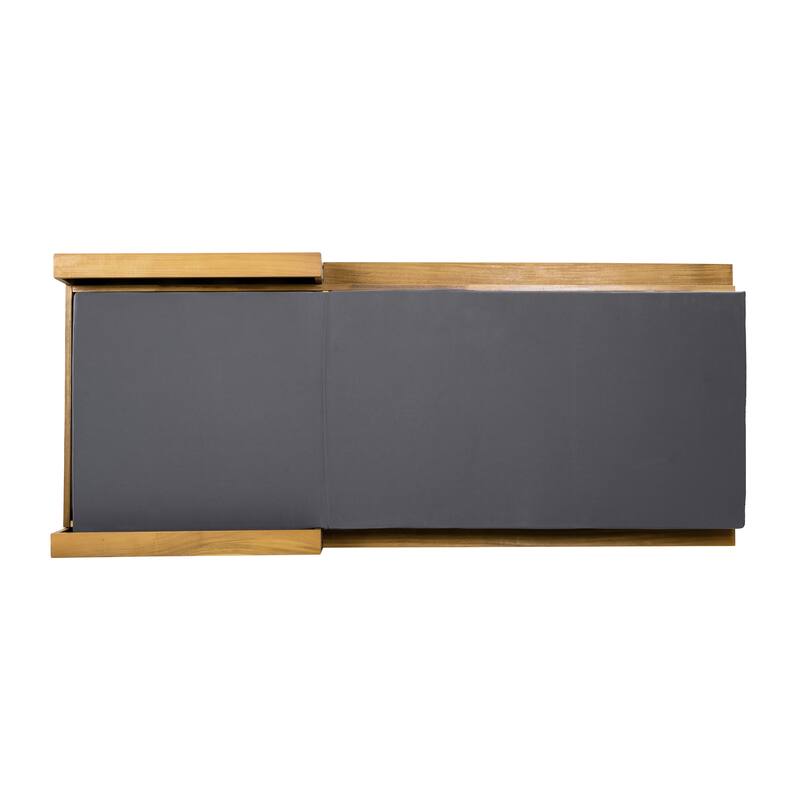 Christopher Knight Home - Modern Outdoor Solid Acacia Wood Lounge Chair with Adjustable Recline and Rope Accents - 78.94"L