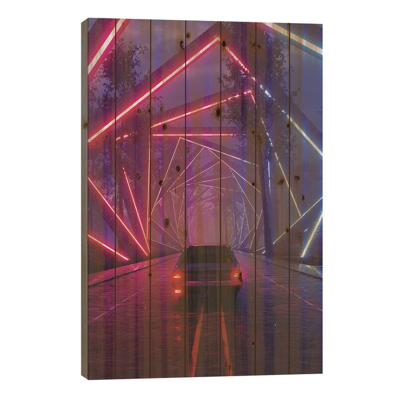 Drive Print On Wood by Davansh Atry - Multi-Color - 26x18x1.5