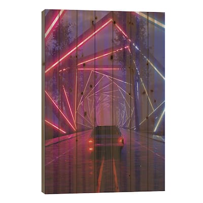 Drive Print On Wood by Davansh Atry - Multi-Color