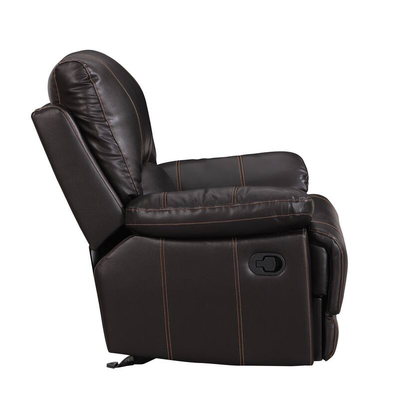 Leather-Air Recliining Console Loveseat