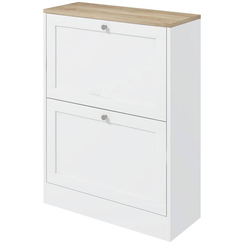 Slim Shoe Cabinet for Entryway, Modern Hidden Shoe Storage Cabinet with 2 Flip