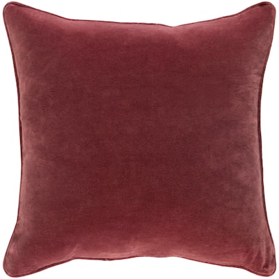 Decorative Vesey Burgundy 18-inch Throw Pillow Cover