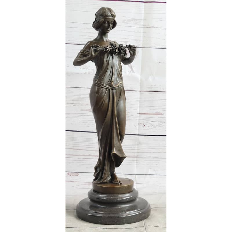 Nymph Of The Woods By Pittaluga - Young Woman Handmade Bronze Female Figure Art
