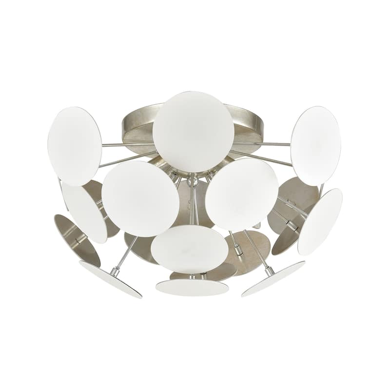 Elk Home Modish Matte White With White Metal Shade 4 Light Flush Mount
